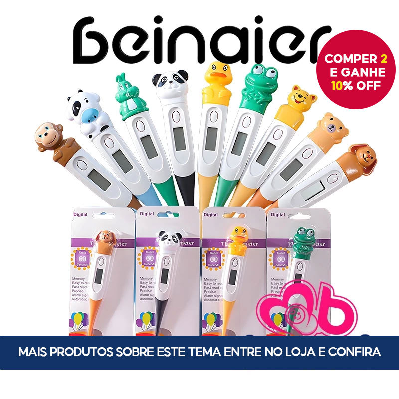 Termômetro eletrônico de cabeça macia de desenho animado