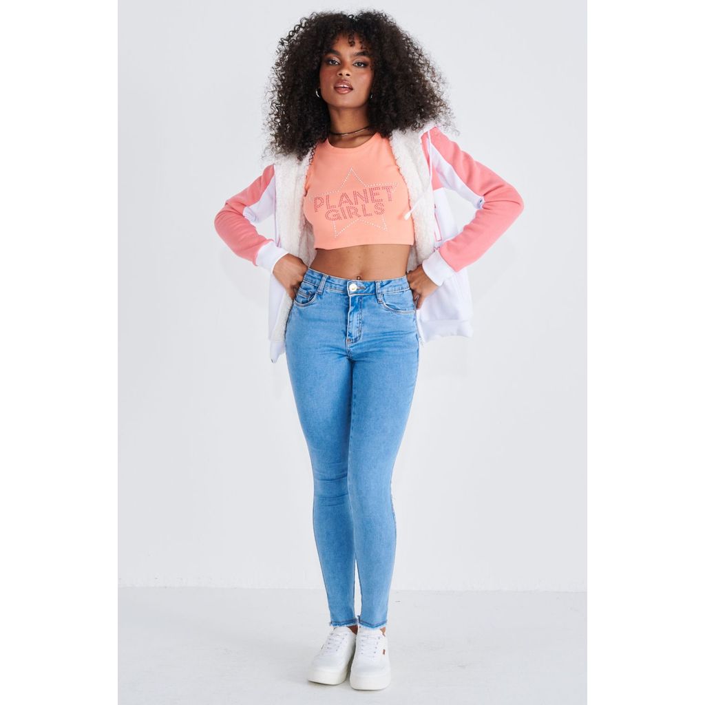 Calça Jeans Feminina Skinny Star Planet Girls Jeans Claro