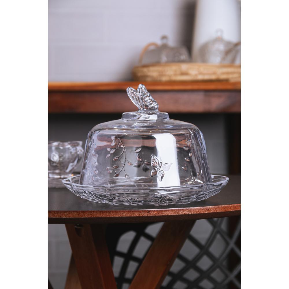 Queijeira com Tampa New Butterfly Lyor Cristal Ecológico