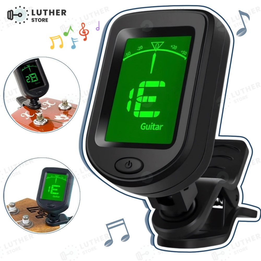 Afinador Digital Cromático Clip Violão Viola Guitarra Cavaco Afinador eletrônico para guitarra, violino, ukulele e baixo