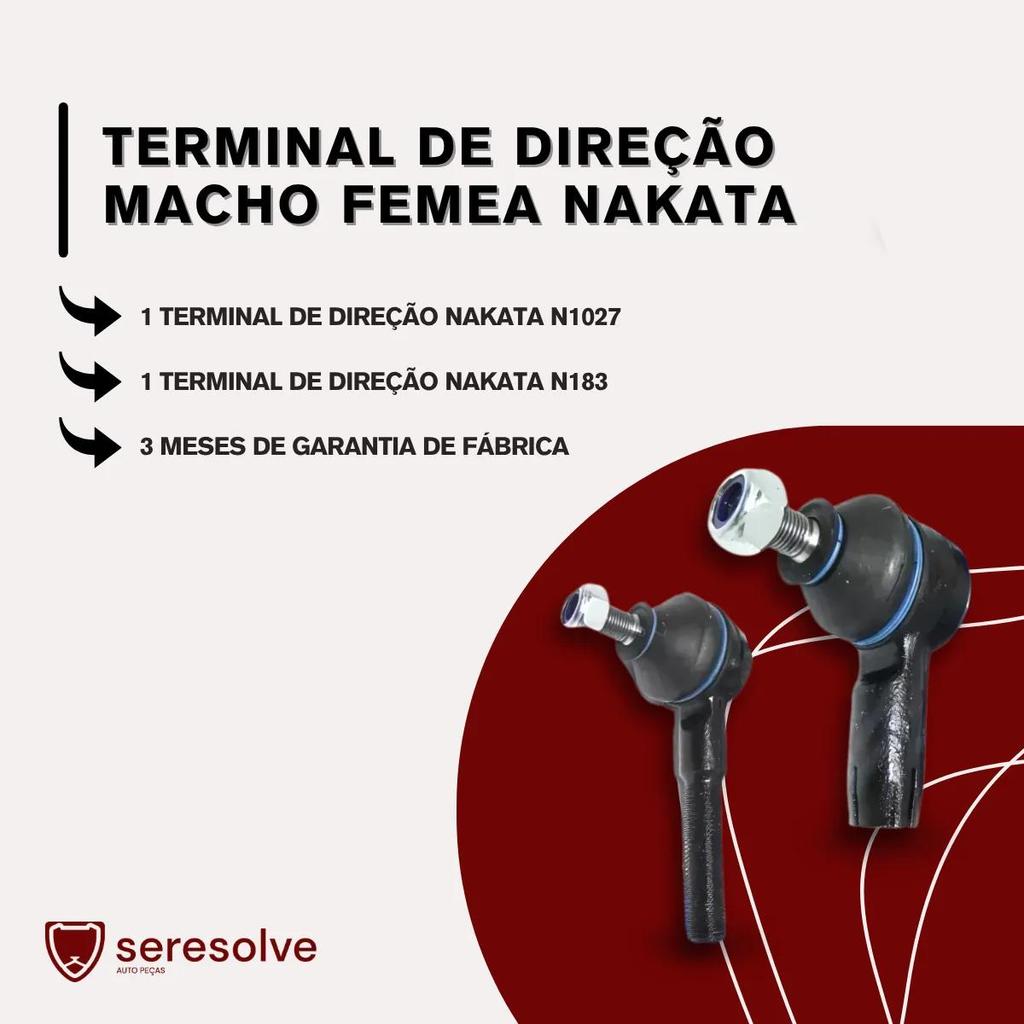 Terminal De Direção Macho Femea Nakata Gol Saveiro G2 G3 G4