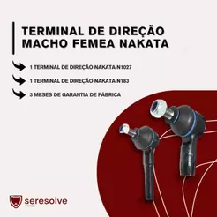Terminal De Direção Macho Femea Nakata Gol Saveiro G2 G3 G4