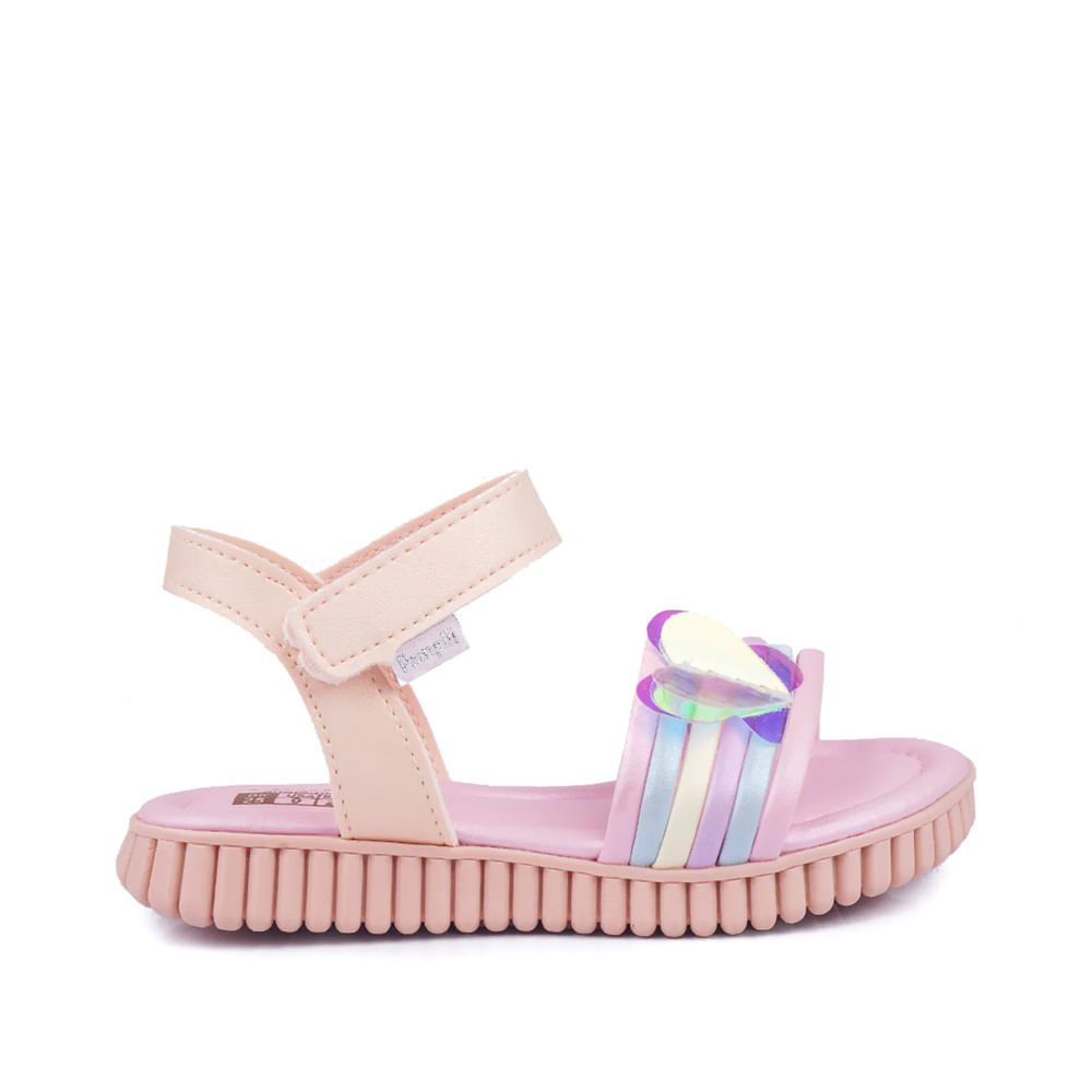 Sandália Infantil Pampili Flatform Borboleta Rosa/Multicolor