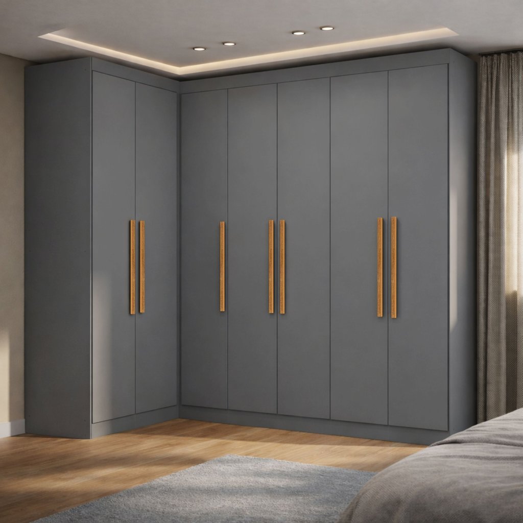 Guarda-roupa Modulação 7 Portas Canto Paris Ônix em Oferta na Shopee