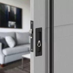 Fechadura Interna Porta De Correr Bico De Papagaio Preta 3f