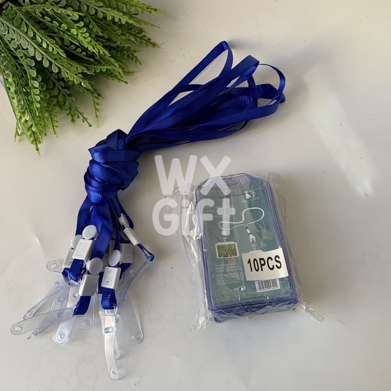 Pacote com 10 Peças de Porta Crachá Vertical com Cordão - Novo Século / WX Gift