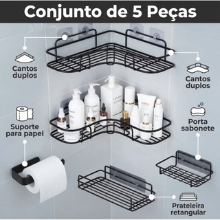 Kit De 2/3/4/5 Suportes Porta Shampoo Organizador De Metal Para Banheiro Cozinha Pratelei…