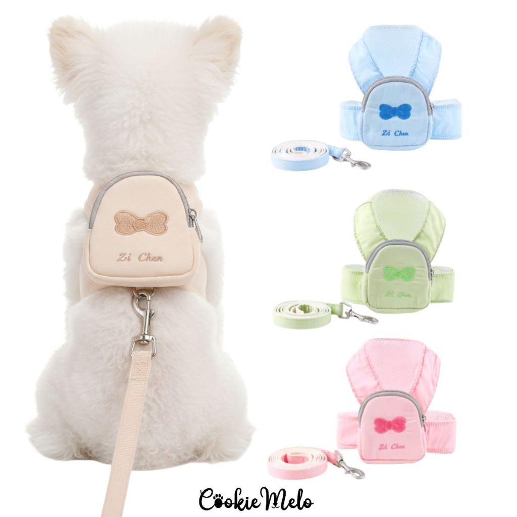 Coleira Guia Com Mochila Pet Cachorro Gato Peitoral Macho e Fêmea Passeio Viagem Festas em Oferta na Shopee