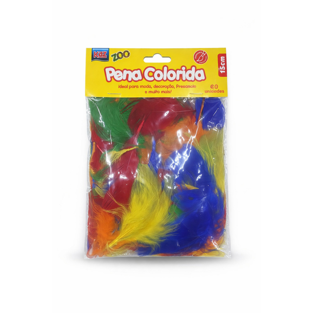 Penas Coloridas Kaz – 60 Unidades para Artesanato, Decoração e Fantasias