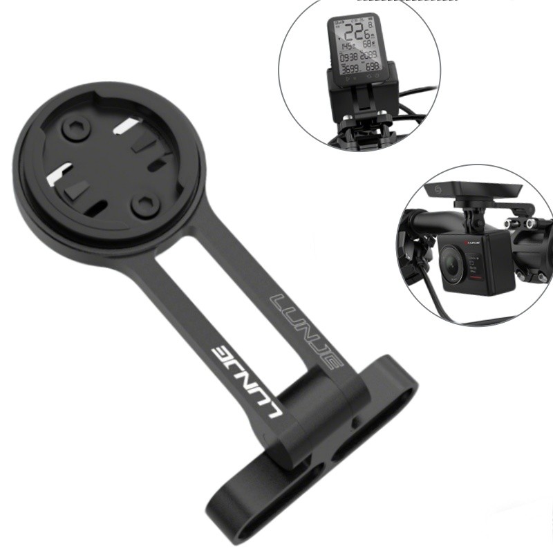 Suporte para computador de bicicleta LUNJE, suporte para farol de câmera, base extensível ajustável para computador