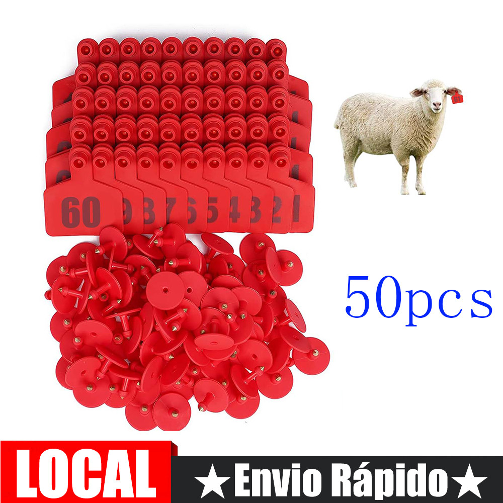 Sinal de identificação de animais de reprodução 50 peças + 50 peças brincos número 51-100 Material pe