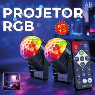 Globo de Luz Led RGB Com Efeito com Controle Remoto e Modos de Luzes Projetor de Luz em Oferta na Shopee