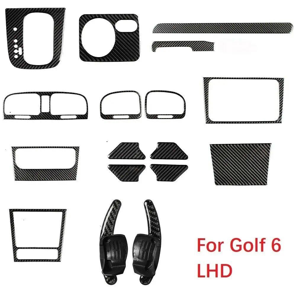 Acessórios Automotivos Kit De Acabamento De Capa Interior De Fibra De Carbono Real Adequado Para VW Golf 6 MK6 GTI R 200