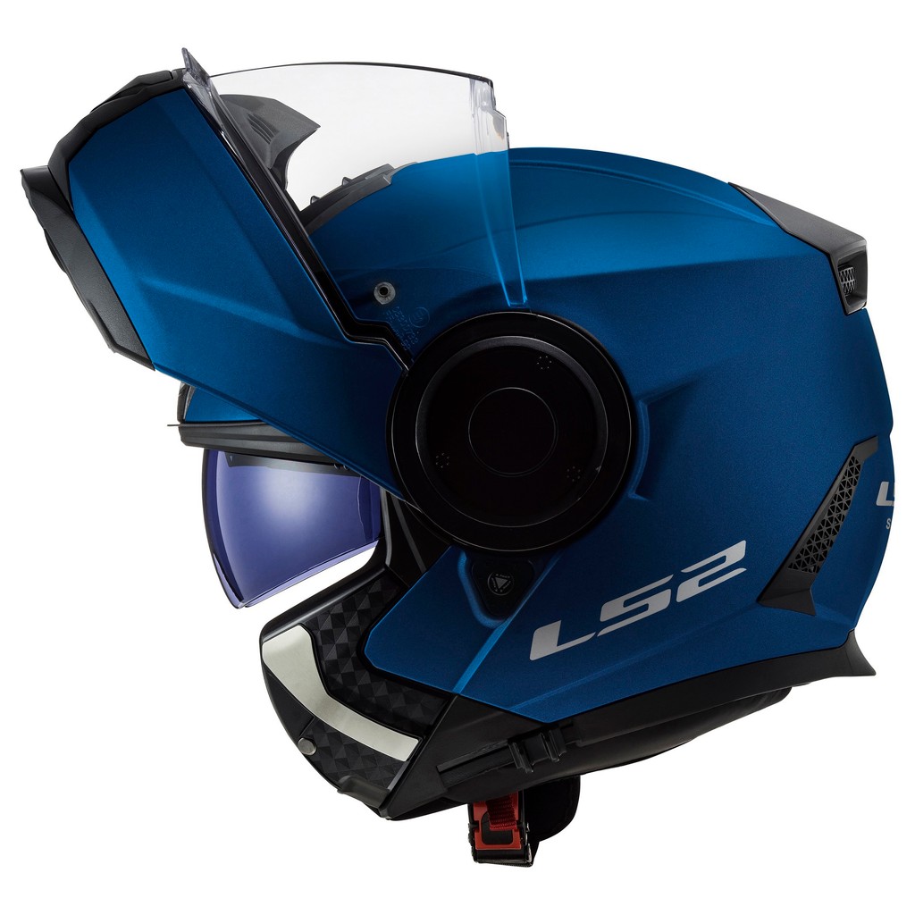 Capacete Ls2 Scope Ff902 Azul Fosco Escamoteavel Robocop