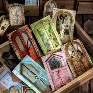 ENWEI 20 Unidades [Door Dream Series] Adesivos De Papel Kraft Branco Estilo Vintage Com Pátio De Porta Rosa Sakura Para em Oferta na Shopee