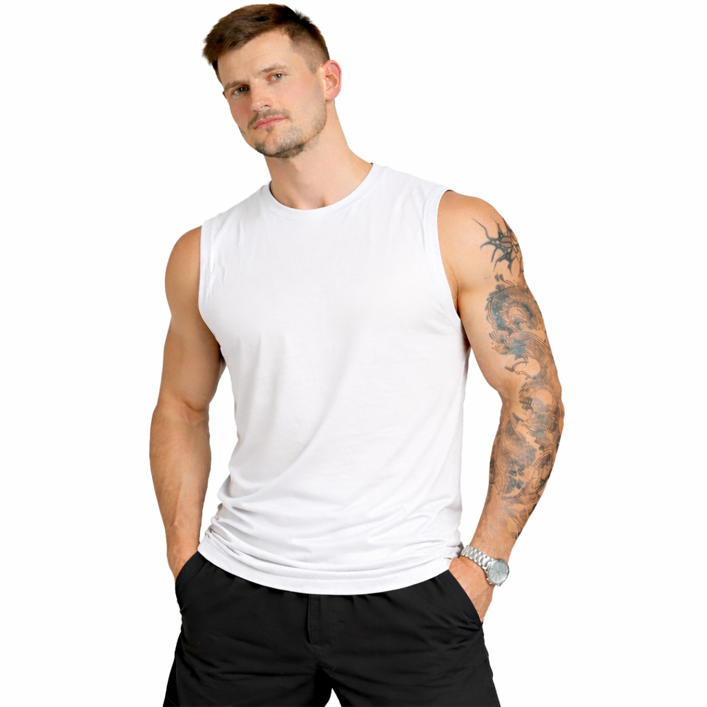 Regata Machão Masculina Algodão Academia Treino Fitness Musculação Cavada Lisa Oversized Premium Durabilidade