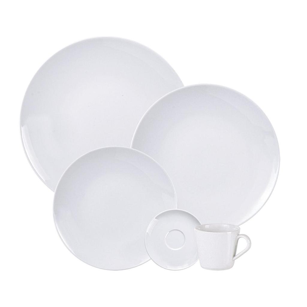 Jogo de Jantar Leonora Porcelana Branca 20 Peças Tramontina em Oferta na Shopee