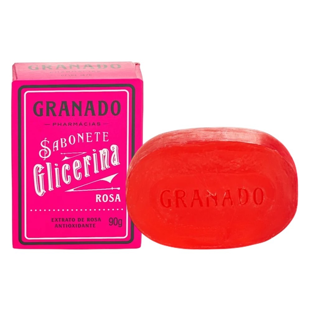 Sabonete Granado Extrato de Rosa Antioxidante Glicerina Vegetal Natural em Barra 90g