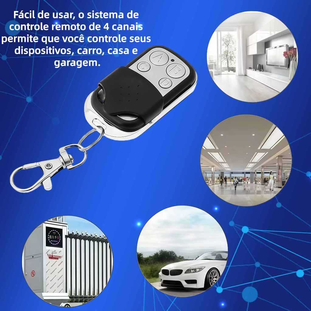 Controle Remoto 433 MHz para Portões Eletrônicos Residenciais – 4 Botões em Oferta na Shopee