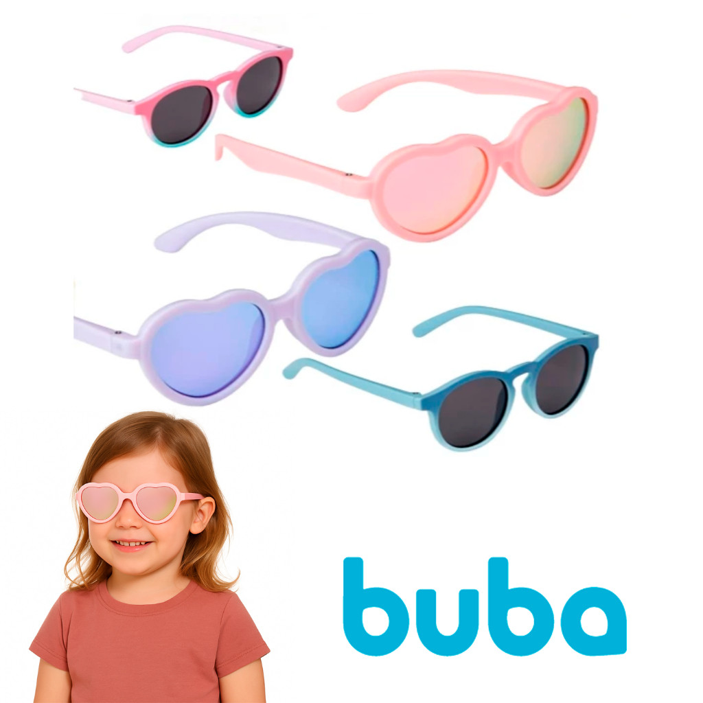 Óculos de Sol  Buba Infantil Flexível Proteção Bebê Original Não Quebra Armação 100% UVA UVB