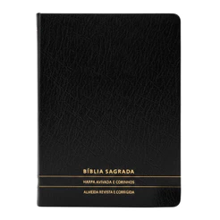 Bíblia Slim | Letra Normal | ARC | C/ Harpa e Corinhos | Capa Premium Luxo Minimalista Preta