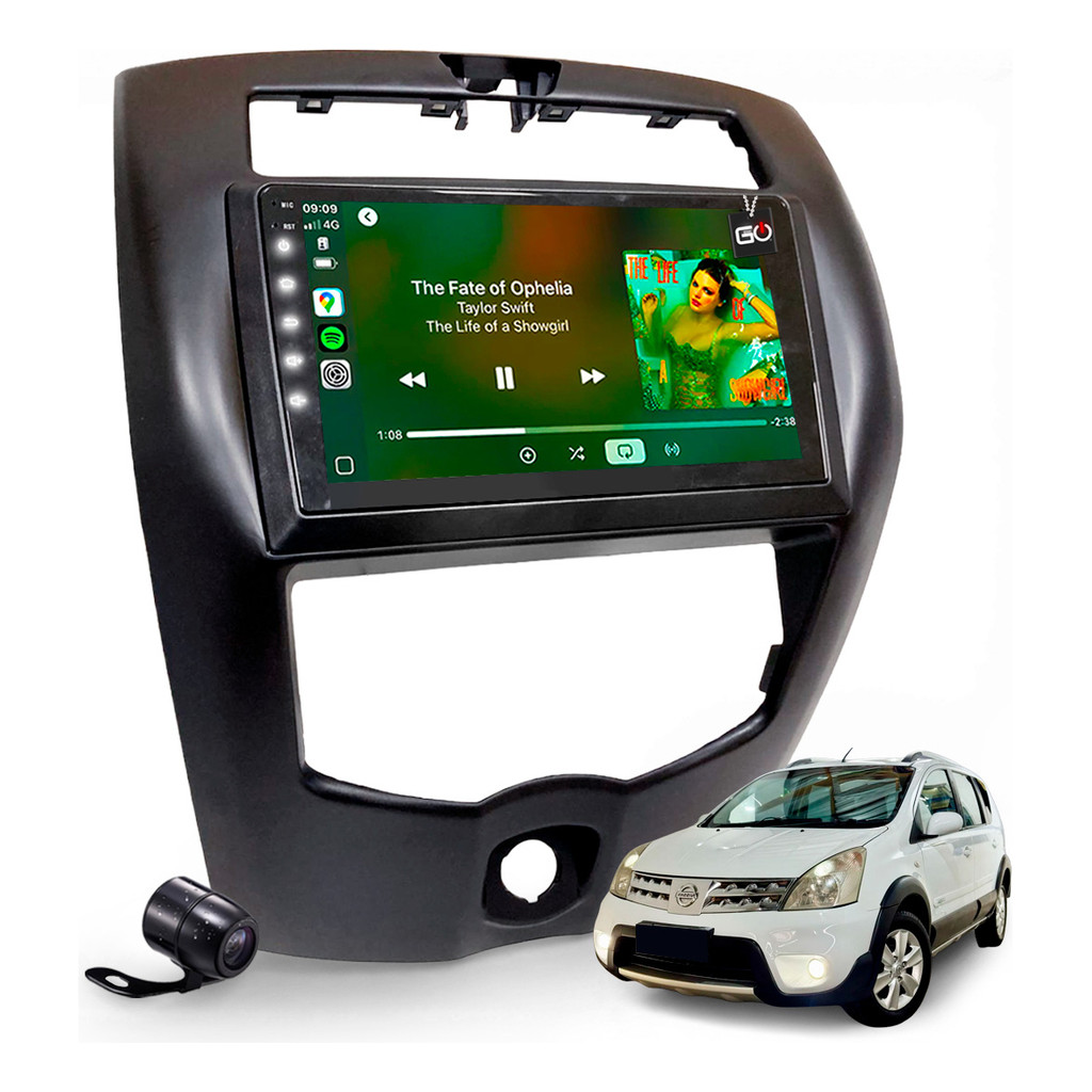 Kit Multimídia Mp10 Livina 2010-2014 Moldura + Câmera De Ré