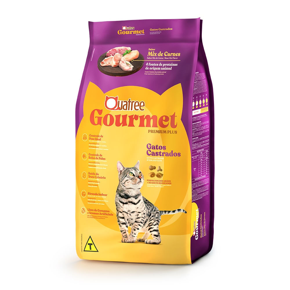 Ração Quatree Gourmet Gatos Castrados Sabor Mix De Carnes 10,1kg em Oferta na Shopee
