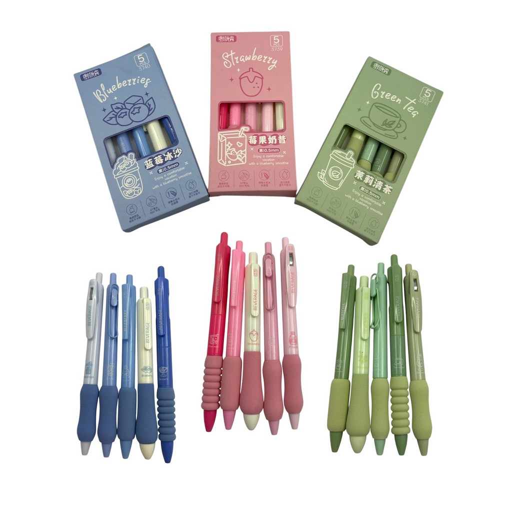 Caneta em Gel Cores De Frutas 0.5mm - 05 Unidades em Oferta na Shopee