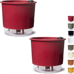 Kit 2 Vaso Autoirrigável Médio N3 16x14 Raiz Auto Irrigável Plantas Flores Temperos Anti Dengue