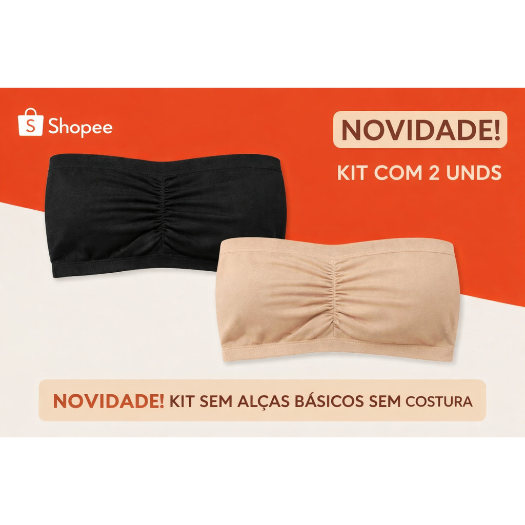 Kit 2 Sutiã Tomara que Caia com Bojo Removível Conforto Microfibra Soutien sem alça conforto Soutien Bojo em Oferta na Shopee