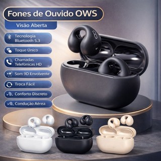 Fone Bluetooth OWS Sem Fio 5.3 Open Ear Confortável para Academia Caminhada e Uso Diário em Oferta na Shopee