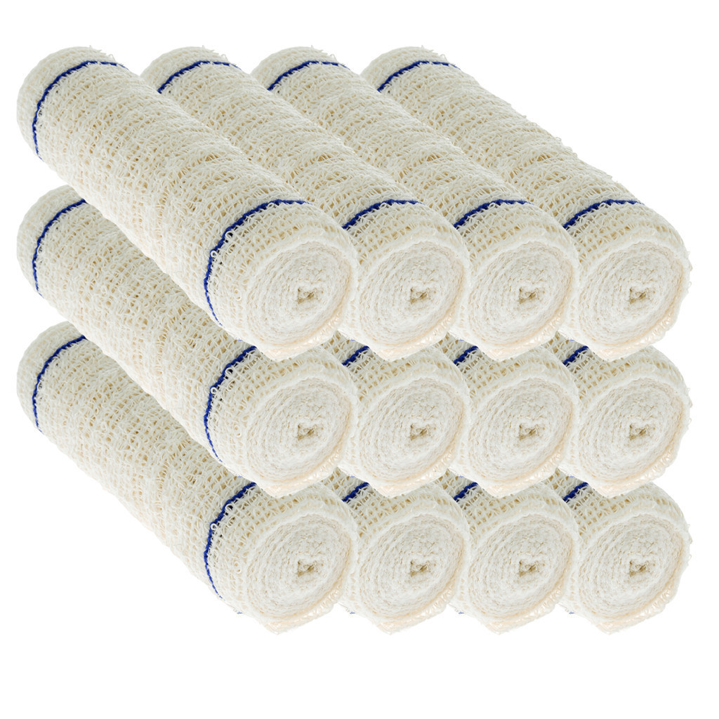 Atadura de crepom 20cm x180cm com 12 rolos Faixa para curativos atadura nobre faixa ortopédica