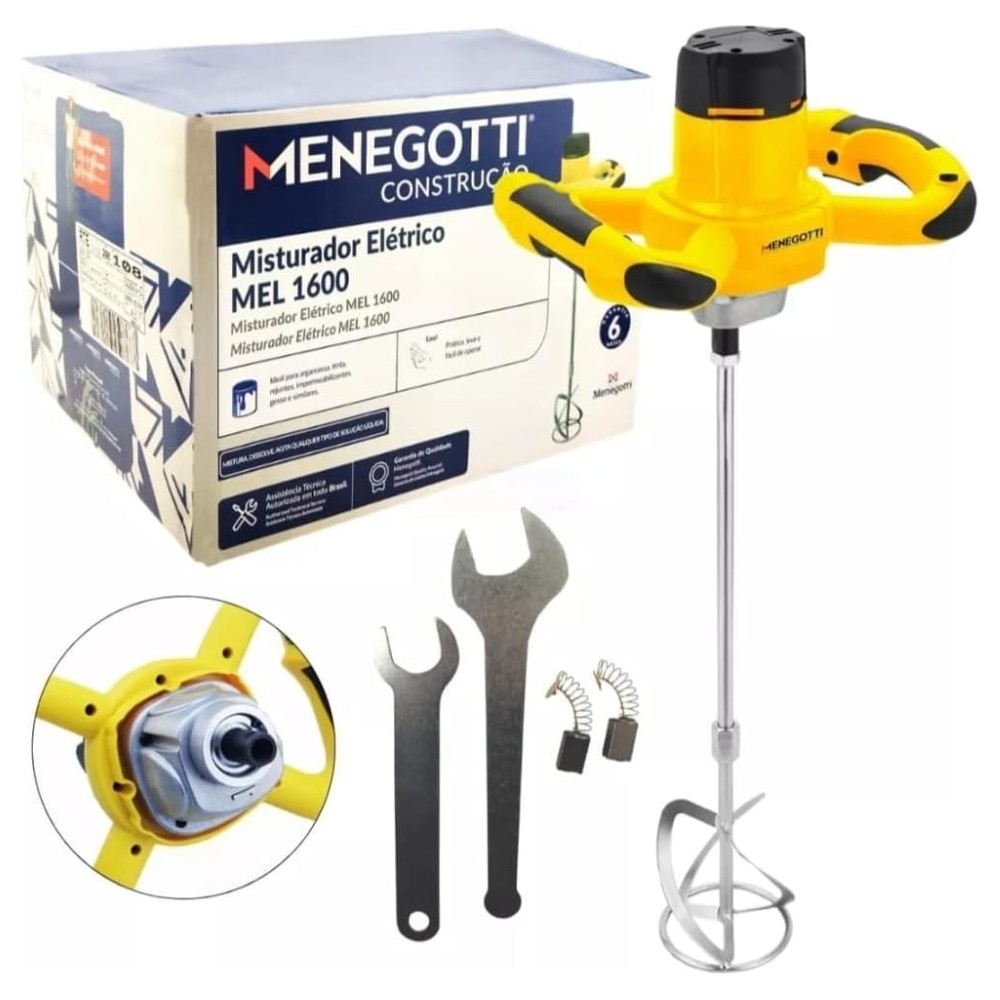 Misturador De Tintas Argamassa Elétrico 1600W 110V Menegotti em Oferta na Shopee