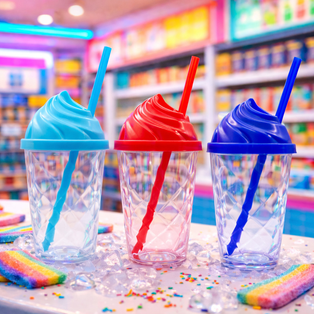 KIT 20 COPOS TWISTER 300ML CRISTAL COM TAMPA CHANTILLY E CANUDO FESTA ANIVERSÁRI em Oferta na Shopee