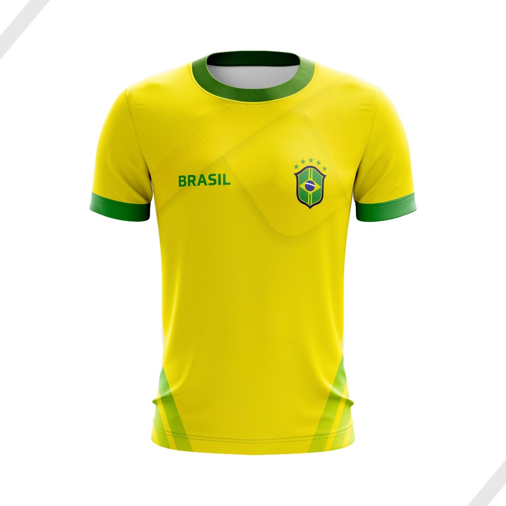 Camisa do Brasil Camiseta Seleção Brasileira Amarela Copa do Mundo 2026 Dry Fit