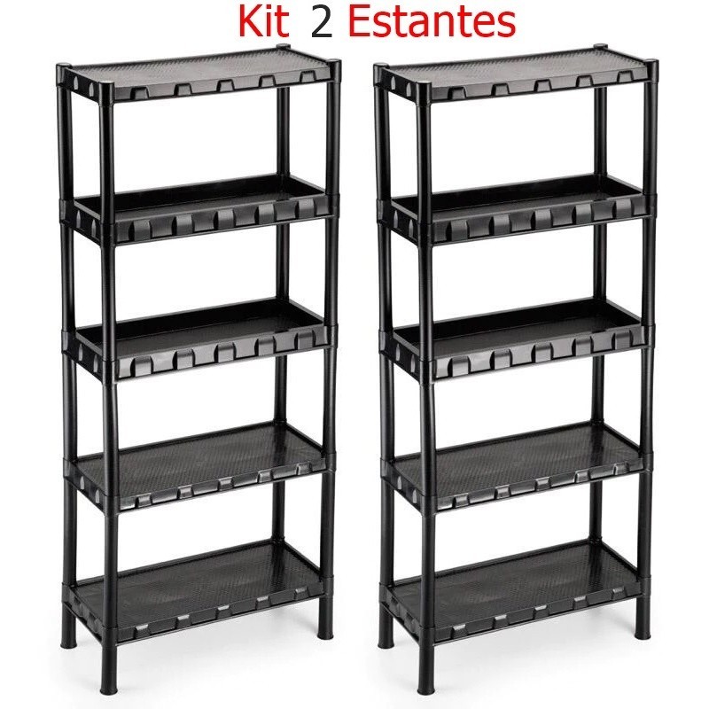 Kit com 2 Estantes Organizadora multiuso 5 prateleiras Reforçadas, tambem temos com 4,3 e 2