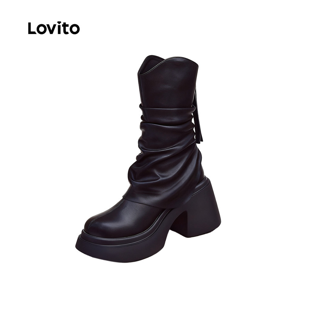 Lovito Botas Femininas de Textura elegante LFA100023