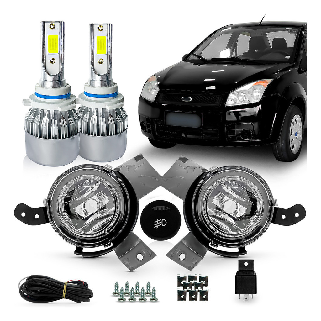 Kit Farol Milha Fiesta 2008 + Super Led 6000 K em Oferta na Shopee