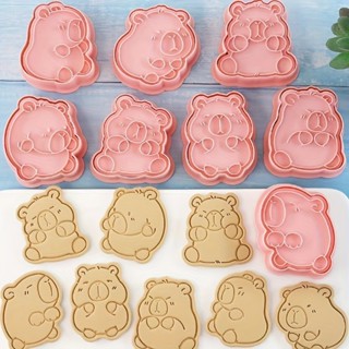 Kit Premium 8 Cortadores e Carimbos de Biscoito com Desenho de Capivara - Cortadores de Biscoito 3D para Manteiga em Oferta na Shopee