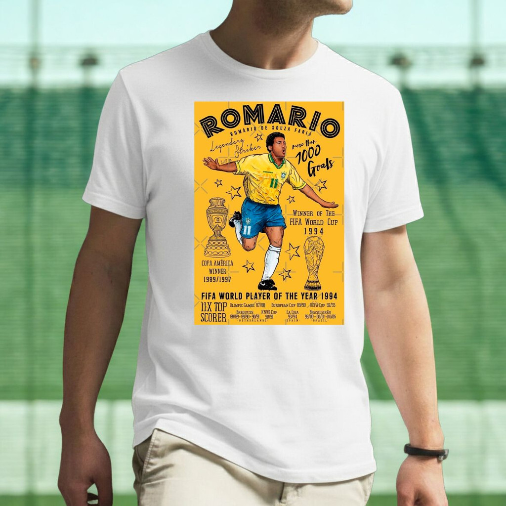 Camiseta Romário Seleção Brasil 1994 Estampa Retro Futebol