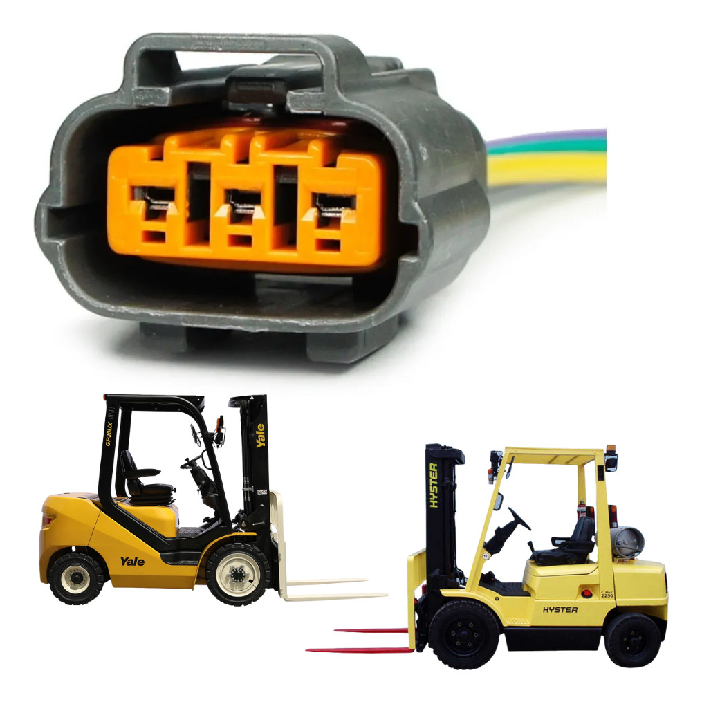 1 Conector 3 Vias Bobina De Ignição Empilhadeira Hyster Yale