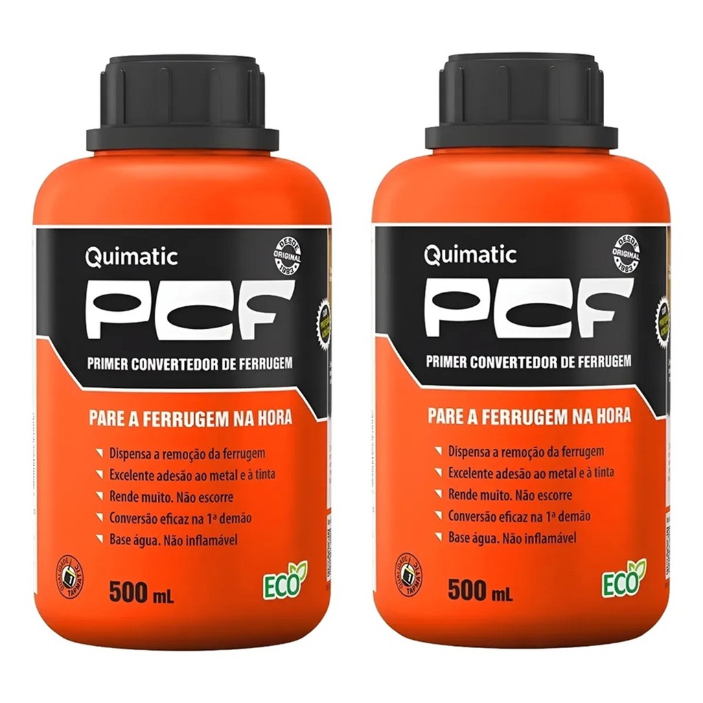 Kit 2 Pcf 500ml Fundo Convertedor De Ferrugem  Quimatic