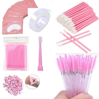 Kit Alongamento de Cílios 10Escovinhas + 10Microbrush +10 Aplicador +10 Anel +5 Pares Pad…