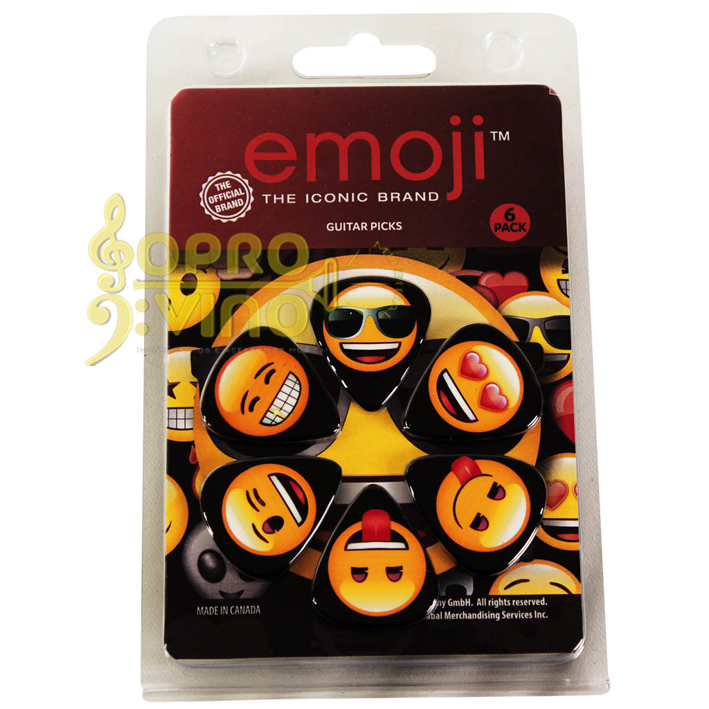 Palheta Violão Guitarra EMOJI Pacote 6 unidades 0.73mm (Signature LPEM01)