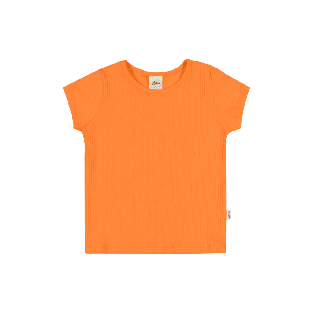 Blusa Infantil Menina Básica Elian Laranja em Oferta na Shopee