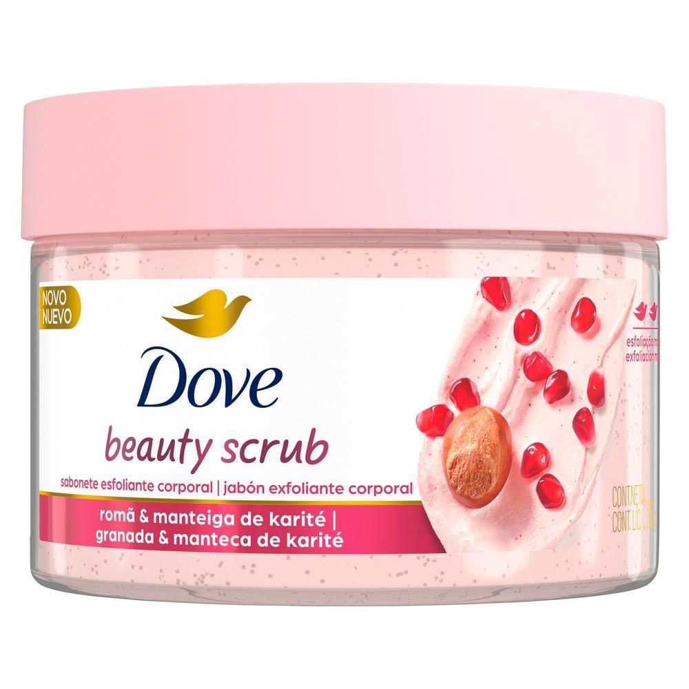 Sabonete Esfoliante Corporal Dove Beauty Scrub Romã e Manteiga de Karité 280g em Oferta na Shopee