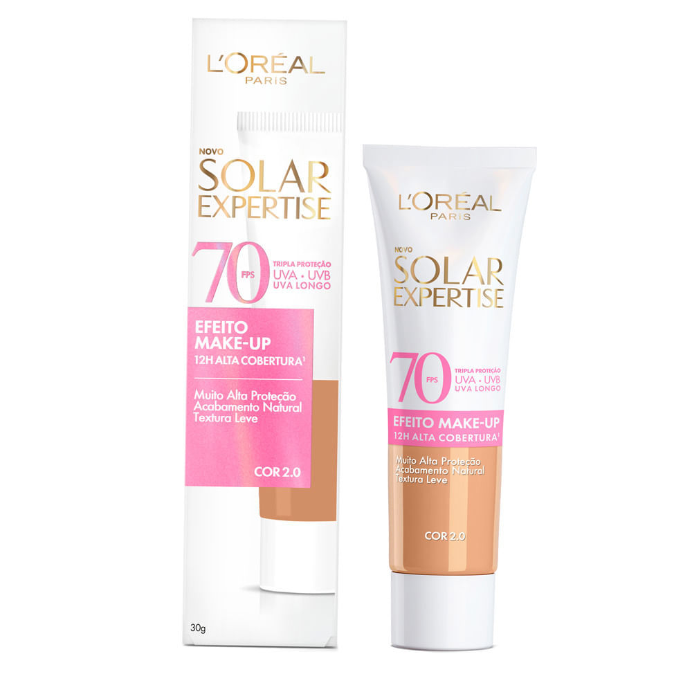 Protetor Solar L'Oréal Paris Solar Expertise Efeito Make Up FPS70 Cor 2.0 30g em Oferta na Shopee