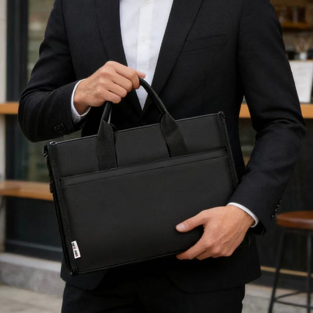 Pasta Executiva Em Nylon Impermeável Masculina Bolsa de Laptop para Viagens de Negócios de Transporte Simple X181 JZ