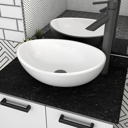 Cuba Pia Para Banheiro Lavabo Apoio Sobrepor Bali Cozimax Cor Branco Brilhante