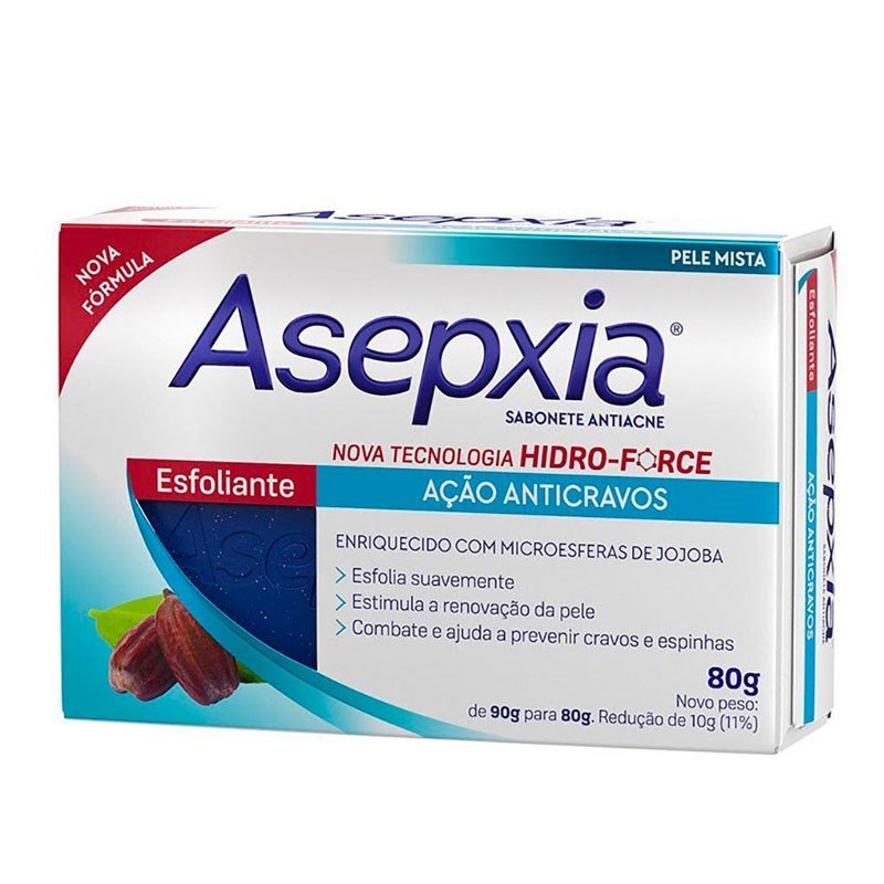 Sabonete Asepxia Esfoliante Ação Anticravos 80g em Oferta na Shopee